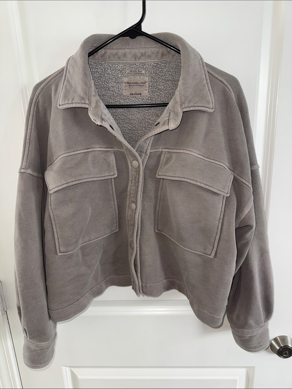 Abercrombie & Fitch Taupe Gray Fleece Jacket